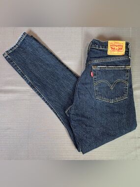 Levi’s 501 Skinny Jeans W27 L28 High Rise Distressed Button Fly Blue Denim